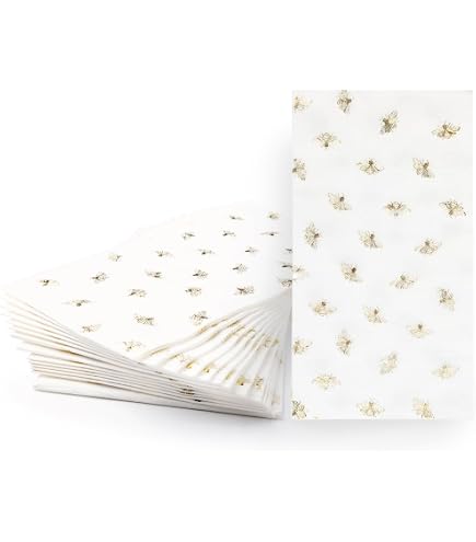 20 Serviettes Papier Décoratives Abeilles - Thème Baby Shower 'Sweet As Can Bee' - 6.5x6.5 Pouces