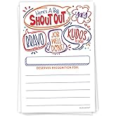 m&h invites Colorful Shout Out Cards for Teachers, Students, and Employee Appreciation Cards for School or Work Bulletin Boards (50 Count)