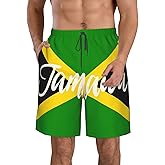 KAMQUERENCE Men's Swim Trunks Men's Swimsuit Quick Dry Board Shorts with Mesh Lining Beach Shorts Jamaica