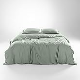 Olive + Crate Tencel Eucalyptus Cooling Duvet Cover Set - Hypoallergenic, Lyocell Tencel Duvet Cover - Soft, Temperature Regulating with Hidden Button Closure & Corner Ties - King Size [Spring Sage]