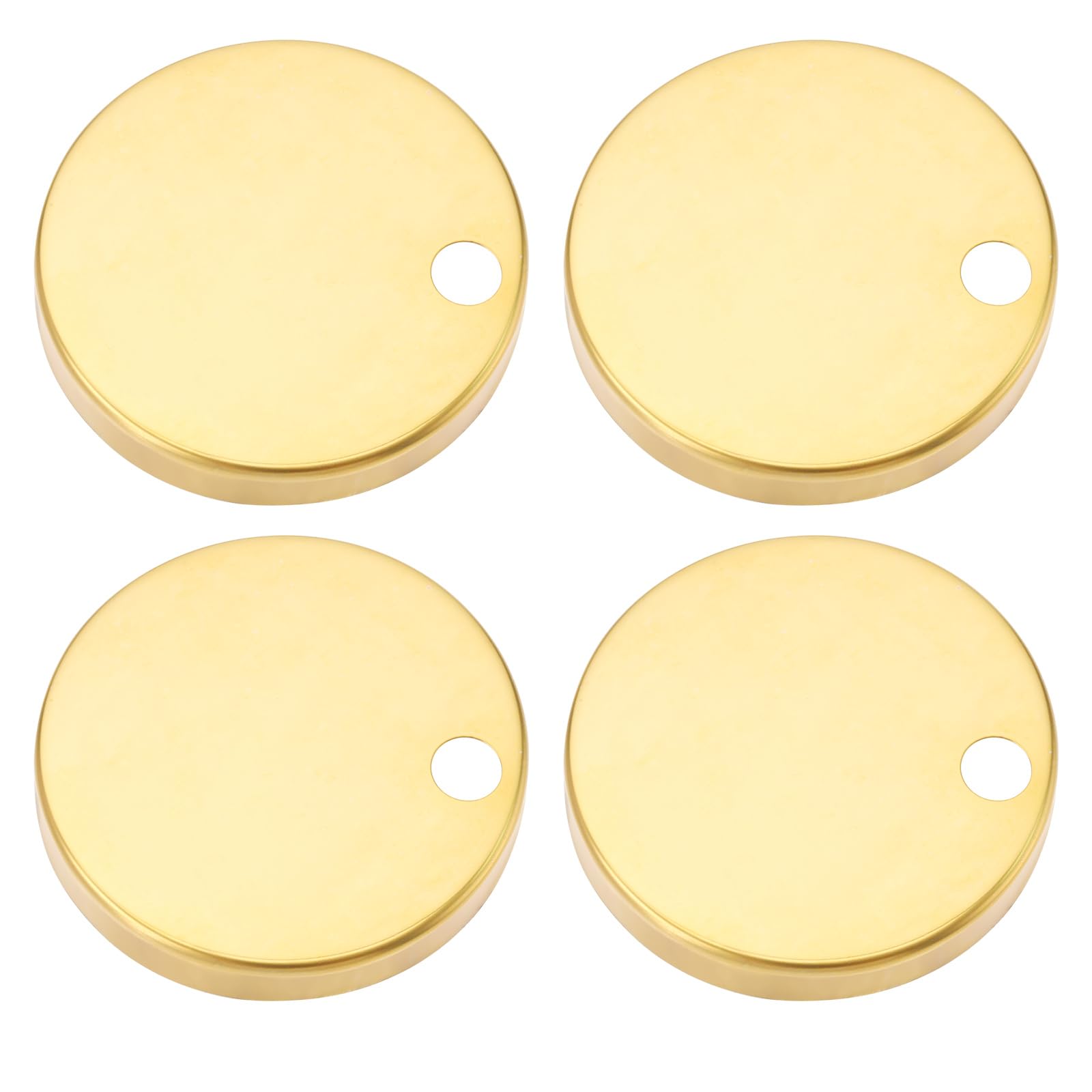 LT Easiyl Pack of 4 Toilet Seat Hinge Cover 60mm Hinge Fixings Covers 304 Stainless Steel Toilet Pan Top Fixing Decorative Covers Set, Gold