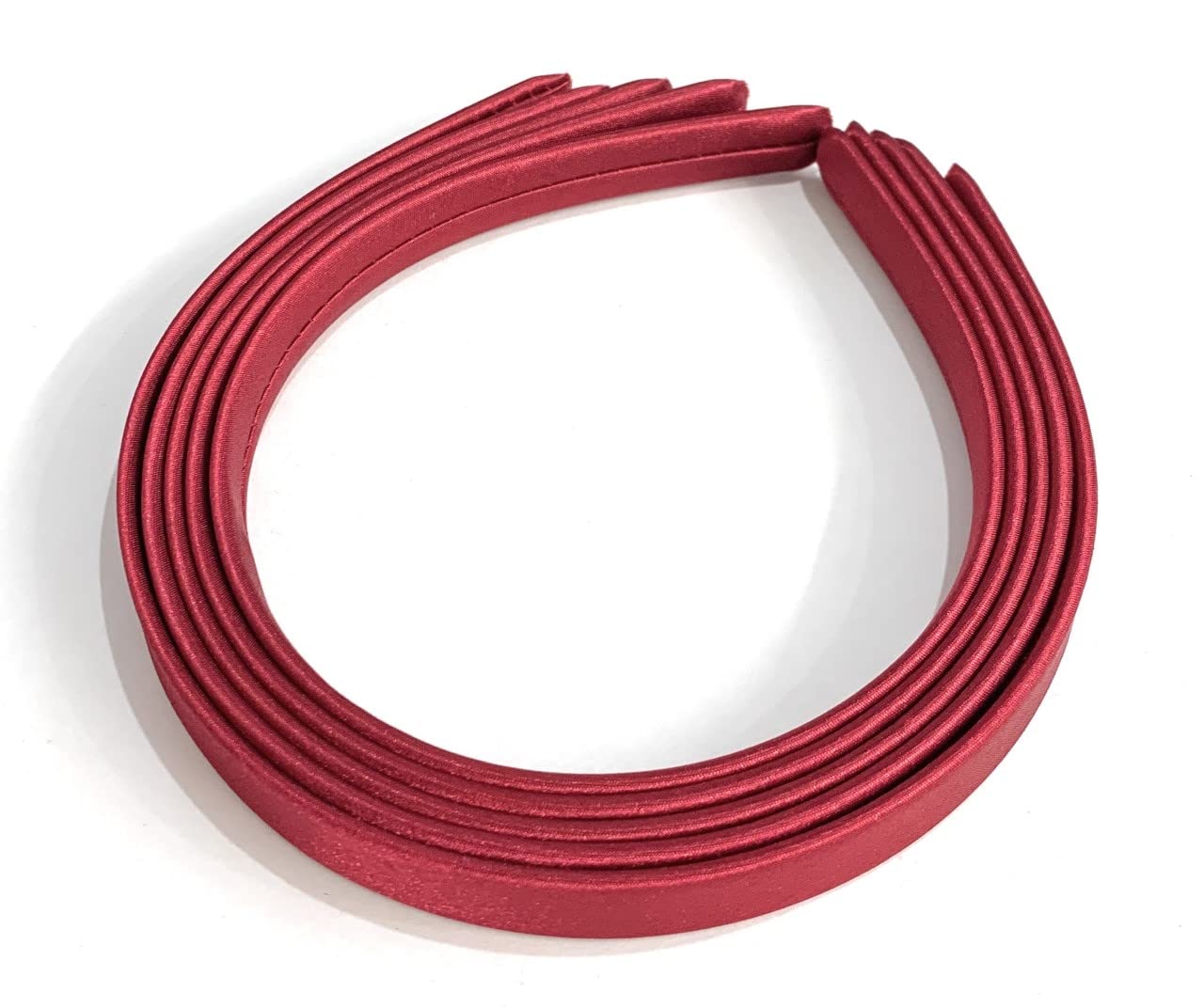 5 x 15mm Thick Plain Satin Headbands Pack School Girls Alice Hair Band DIY Headband Set UK (Burgundy)