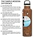 Simple Modern Insulated Water Bottle with Handle Lid 1 Liter Reusable Ascent Narrow Mouth Stainless Steel Thermos Flask, 32oz Handle Lid, Pattern: Wood Grain