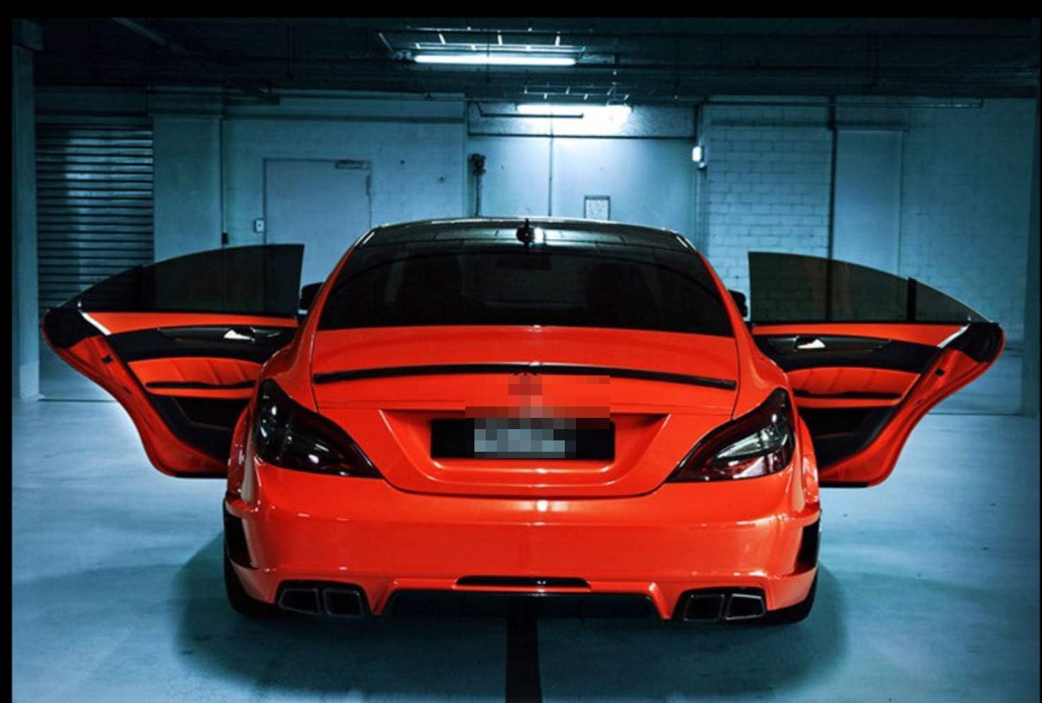 Black silver exhaust pipes tips fit for benz W212 E200 E260 E300L refit E63 pipes (black)