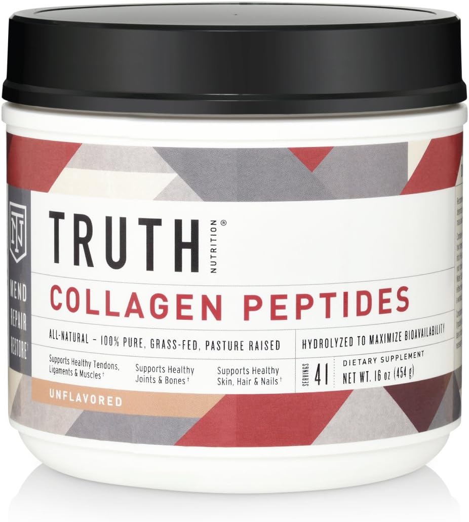 Maximum Bioavailability Hydrolyzed Collagen Peptides Protein Powder (16oz) | Pasture-Raised, Grass-Fed, Certified Paleo - Unflavored Collagen - Mixes Instantly