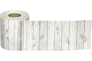 Teacher Created Resources White Wood Straight Rolled Border Trim - 50ft - Decorate Bulletin Boards, Walls, Desks, Windows, Doors, Lockers, Schools, Classrooms, Homeschool & Offices