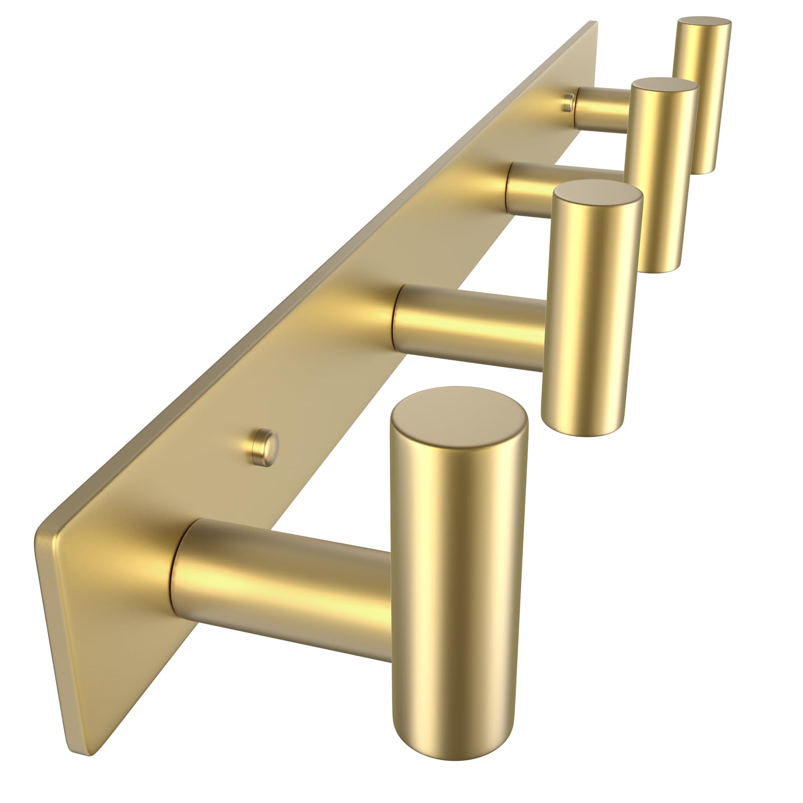 Photo 1 of VAEHOLD Hat and Coat Wall Mount Rack - Hooks for Robes, Bags, Keys, and Towels - Bathroom Towel Hanger Organizer (Gold, “T“ Shape 4 Hooks 1 Pack)