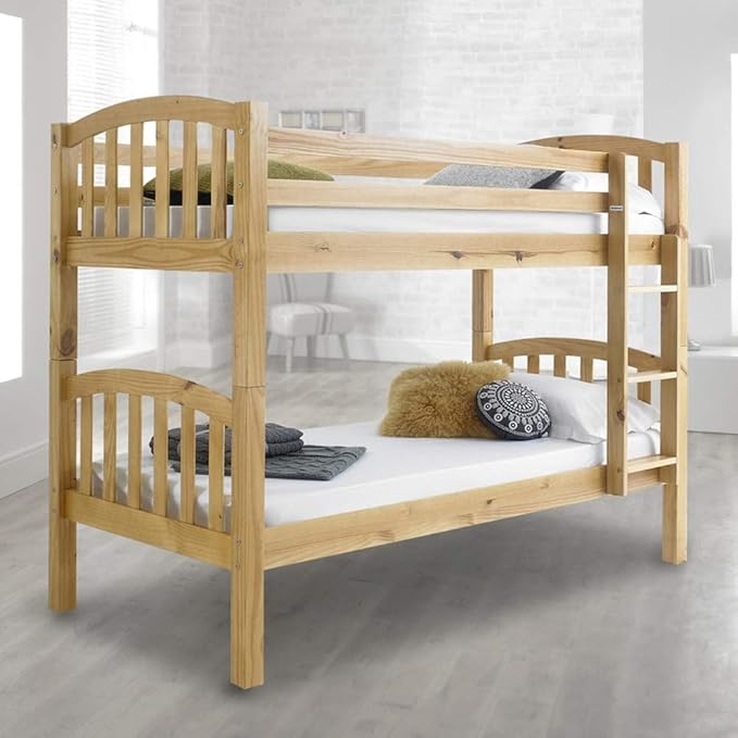 Happy Beds American Solid Honey Pine Wooden Bunk Bed Frame Bedroom Home