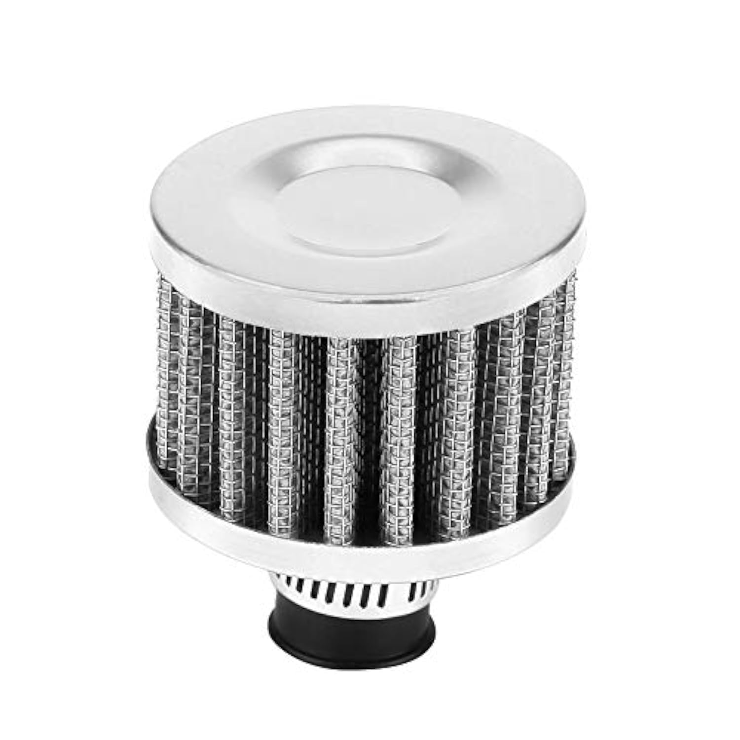 Oil Breather Filter, Universal 12mm Car Air Filter Motorcycle Oil Breather Filter Oil Catcher Tank Breather Filter Cold Air Intake Filter Kit for Scooter ATV Dirt Pit Bike Motorcycle(silver)