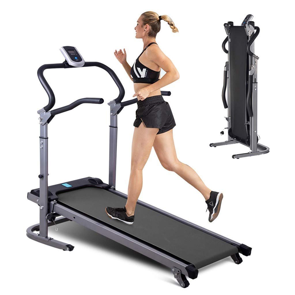 MOKINGTOP Treadmill, Folding Manual Treadmill,Jogging Walking Running Exercise Machine, Portable Car