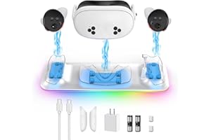 ZVTE Charging Dock – PD 18W Fast Charging Station for Quest 3S Headset & Controllers | Magnetic Alignment | LED Indicator | Compact Design