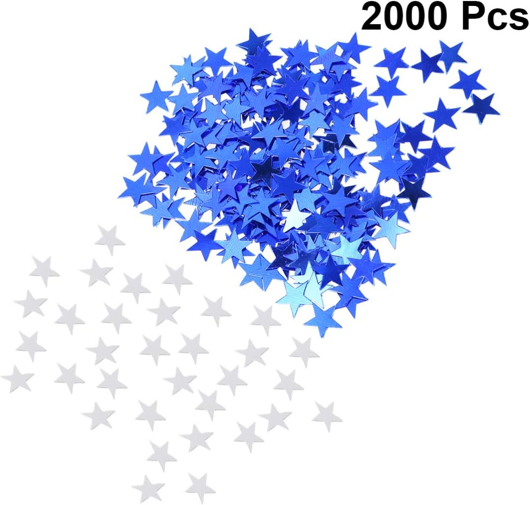 STOBOK Pentagram Confetti Small Sequin Star Shape Party Table Scatter Decorations Blue Silver Mini Glitter Sprinkles for Birthday Wedding Festival Celebration - Image 3