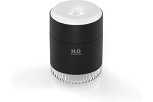 BAMCOO Small Humidifiers for Bedroom 350ml Mini Portable Humidifier for Travel Plants Humidifier, Auto Shut-Off 2 Mist Modes Humidificador for Bedroom Plants Travel Office Desk Car Black
