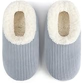 Snoozies Corduroy Slippers for Women with Memory Foam Insole, Sherpa-Lined Slipper Socks for Women Non-Skid