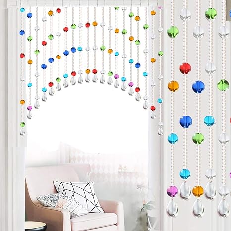 Gdming Multicolor Beaded Curtain Trim Arched String Curtains