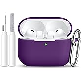 Getino for AirPods Pro 3 Case 2025, Soft Protective Silicone Cases for Apple AirPods Pro 3rd Generation, Skin-Friendly, with Cleaner Kit & Keychain – Durable Case for Women Men, Purple