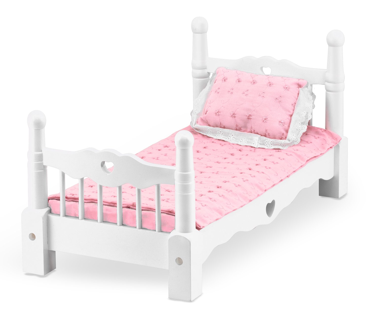 Melissa Doug White Wooden Doll Bed With Bedding, 24 x 12 x 11Inches eBay