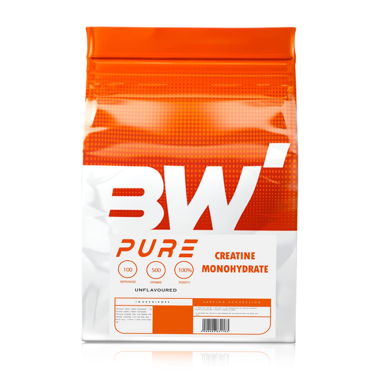 Pure Creatine Monohydrate Powder - Unflavoured 500g - for Strength, Performance & Recovery - Bodybuilding Warehouse