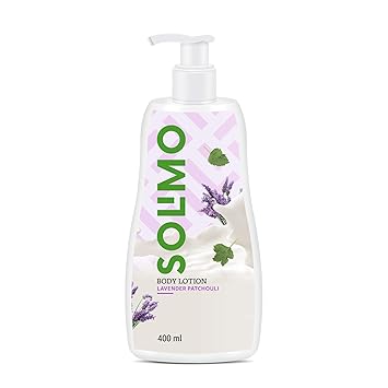 Amazon Brand - Solimo Lavender Patachouli Body Lotion, No Paraben, Sulphates, Phthlates, Mineral Oil, 100% Vegan, 400 ml