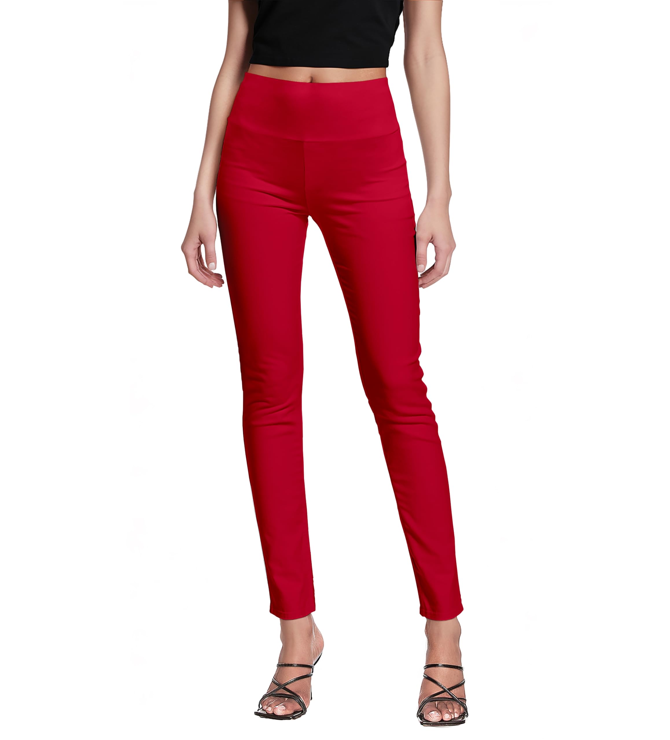 Photo 1 of & Company Super Comfy Stretch with Full Elastic Waist Pull On Millennium Twill Pant RED, S Short