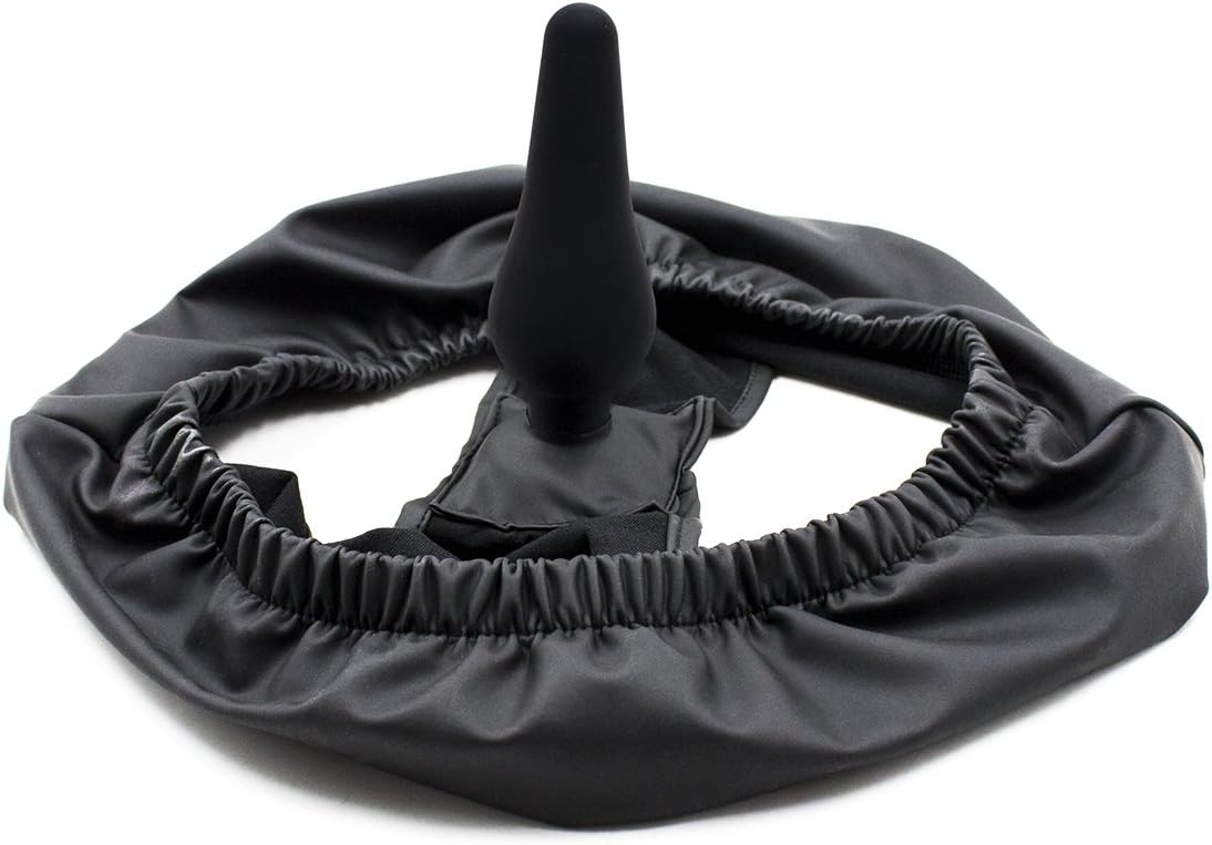 Unisex Strap On Briefs with Massage Stick Flexible Black