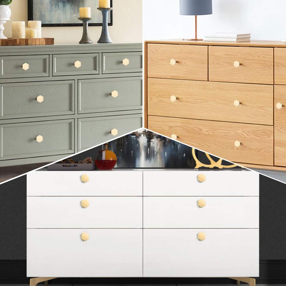 Solid Brass Hexagon Cabinet Knobs - Image 5