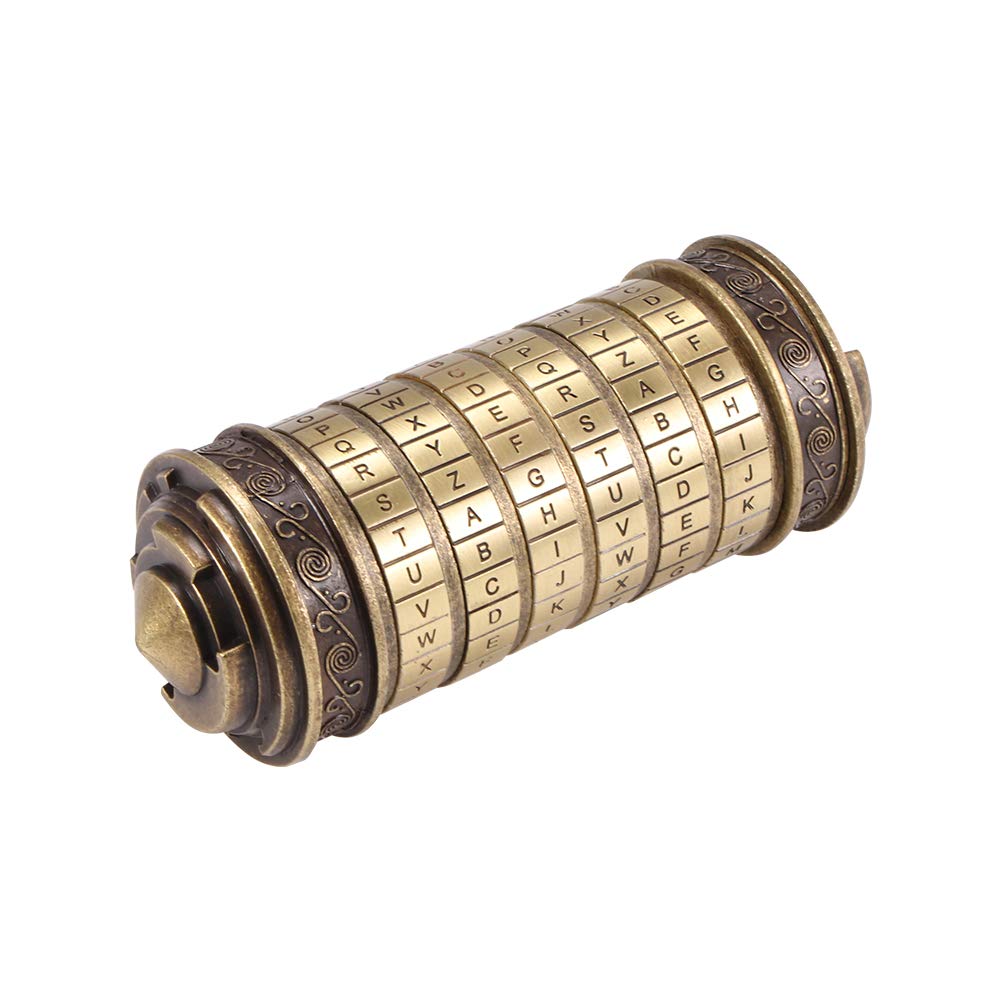Powstro Da Vinci Code Puzzle Cylinder Lock Box, Lover Lock for Christmas Birthday Valentines Day Creative Romantic Gifts Mothers Father's Day Gift