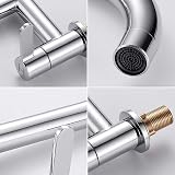 Keyohome Kitchen Sink Mixer Taps 2 Hole 360° Swivel Chrome UK Fittings view 4