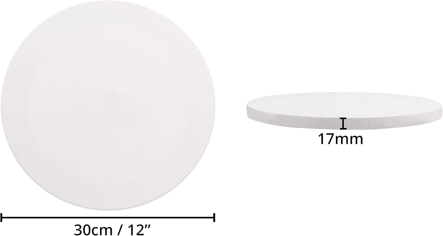Belle Vous 2 Pack 12 inches Circle Shape Blank Canvas, 30cm Large Round Pre Stretched Canvas Panels - Image 3