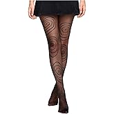 SOLY HUX Women's Mesh Tights Y2k Printed Stockings Sheer Pantyhose Grunge Clothes Streetwear