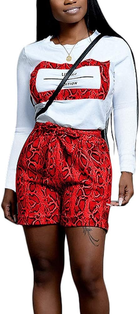 snakeskin tie waist shorts