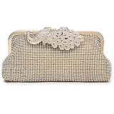 Womens Evening Bag with Rhinestones Crystal Clutch Shoulder Bag for Wedding and Party