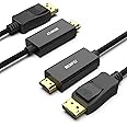 BENFEI DisplayPort to HDMI 6 Feet Cable, Benfei 2 Pack DisplayPort to HDMI Male to Male Adapter Gold-Plated Cord Compatible w