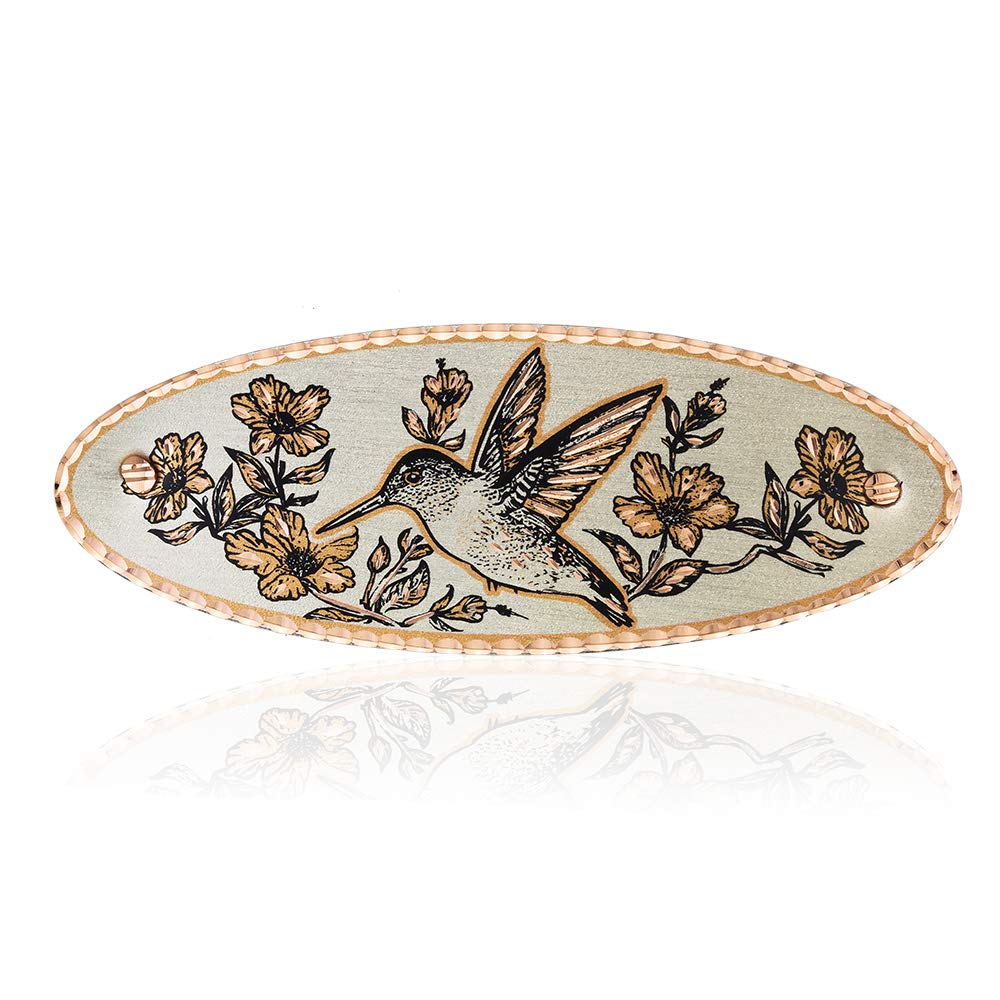 Women’s Copper Hair Clips Hummingbird Hair Clips - Hummingbird Hair Jewelry Hair Barrettes with Silver Backing. No-Slip Grip Decorative Hair Accessories (Hummingbird)