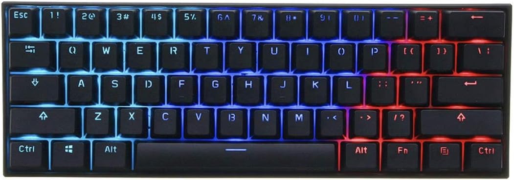 LIYOU Anne Pro 2 60% NKRO Bluetooth 4.0 Type-C RGB Mechanical Gaming Keyboard 61 Keys Mechanical Keyboard (Black, Cherry MX Blue Switch)