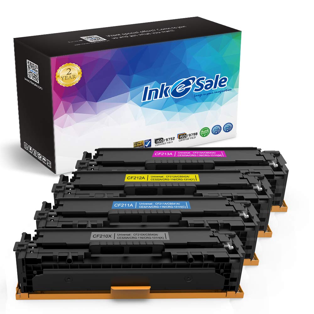 ink e-sale compatible toner cartridge replacement for hp 131a cf210a 131x cf210x canon 131,use in hp laserjet pro 200 color m251nw hp mfp m276nw m276n, canon mf8280cw lbp7110cw printer, 4 pack