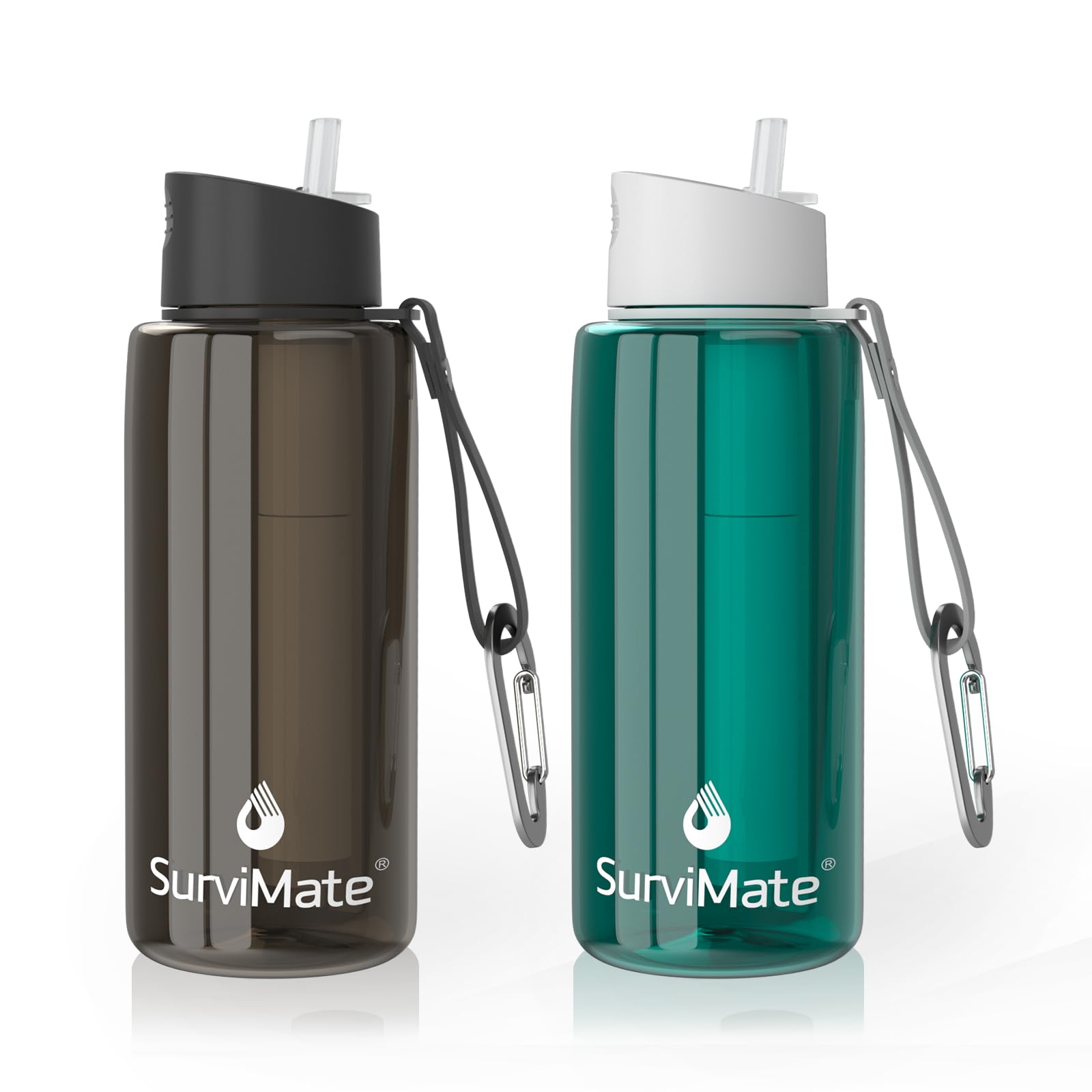 Photo 1 of SurviMate Purified Water Bottle for Camping, Hiking, Backpacking and Travel, BPA Free with 5-Stage Intergrated Filter Straw