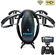 Drone with Camera and Live Video, UAV, 6-Axis Gyro 4 Channels Hobby RC Quadcopter Mini Drone with Headless Mode for Beginner, Easy to Control, Flying Egg, Black by ScharkSpark