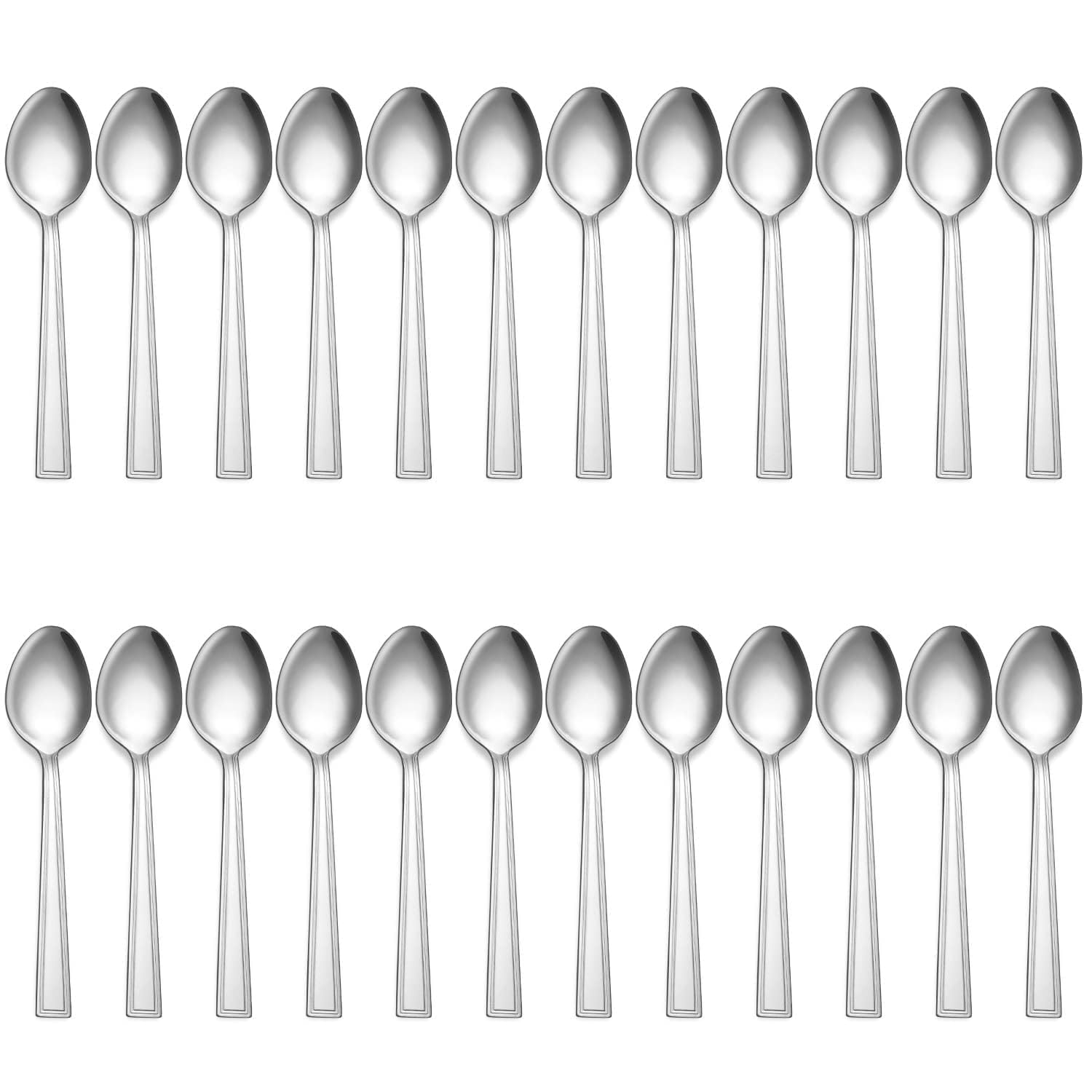 Hunnycook 24 Piece Spoons Set - Large Stainless Steel Dessert Spoons Dining Spoons, Mirror Polishing Cutlery Spoons Set for Home, Restaurant, Dishwasher Safe（7.7inch /19 cm ）