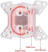 Lazmin112 CPU Water Cooling Block Red Copper POM Steel G1/4 AM4 PC Liquid Cooler view 4
