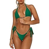 OWICA Women's Bikini Sets Bathing Suits Two Piece Swimsuits Sexy Triangle Halter Bikinis Top