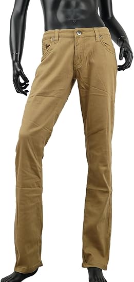Amazon チノパン サテンパンツ レザー切替 綿パン ストレッチ 美脚 メンズ I 01 ブラウン 3 Ll ロングパンツ 通販