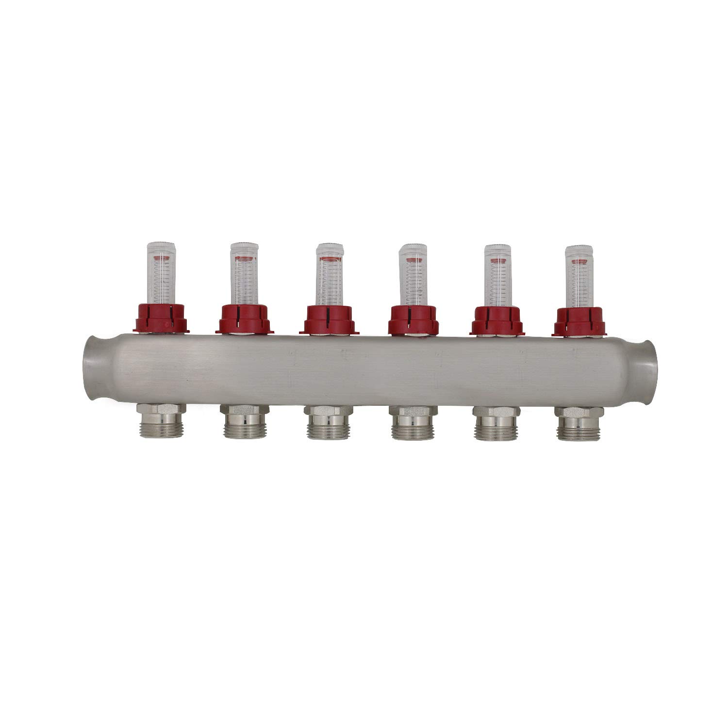 Underfloor Water Heating Manifold 2 3 4 5 6 7 8 9 10 11 12 Port with Flow Meter Regulator ufh Manifold for Multilayer Pipe pex (6 Port)