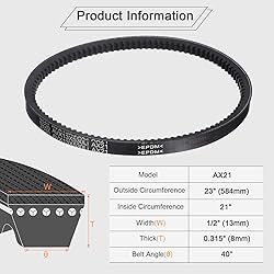 uxcell 2Pcs AX21 EPDM V-Belt, Raw Edge Cogged