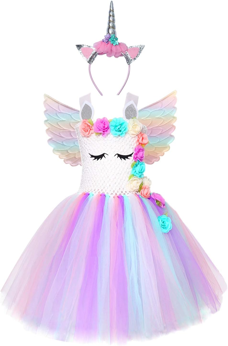 Girl Unicorn Costume, Baby Unicorn Tutu Dress Outfit Princess Party Costumes with Headband