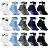 DECOVICI Toddler Non Slip Socks 15 Pairs, Boys Girls Grip Socks with Grippers for 1-10 Years Kids Anti Skid Sock