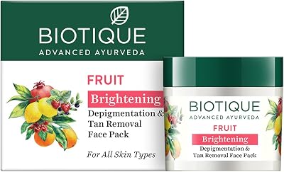 Biotique Bio Fruit Whitening Depigmentation Tan Removal Face Pack 75G All Skin