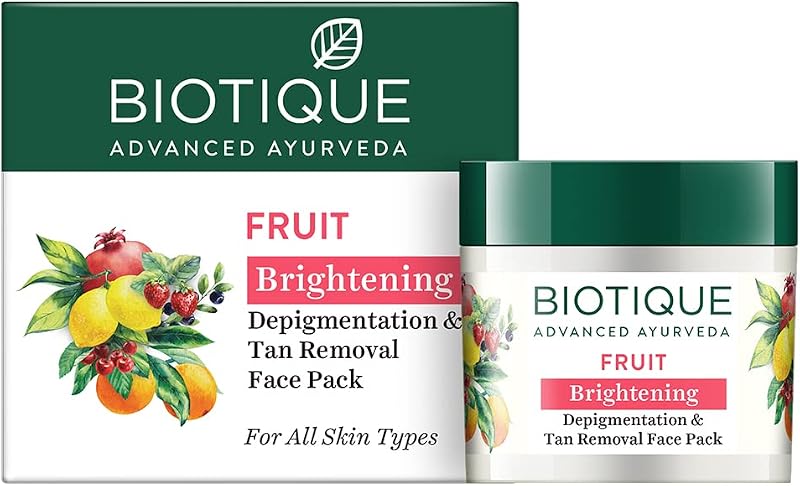 Biotique Bio Fruit Whitening Depigmentation Tan Removal Face Pack 75G All Skin
