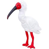 ZHONGXIN MADE Simulation Crested Ibis Plush Toy - Realistic Red Bird, Lifelike Animal Spoonbill Stuffed Toy, Birthday Gift for Kids, 10.6 Inches