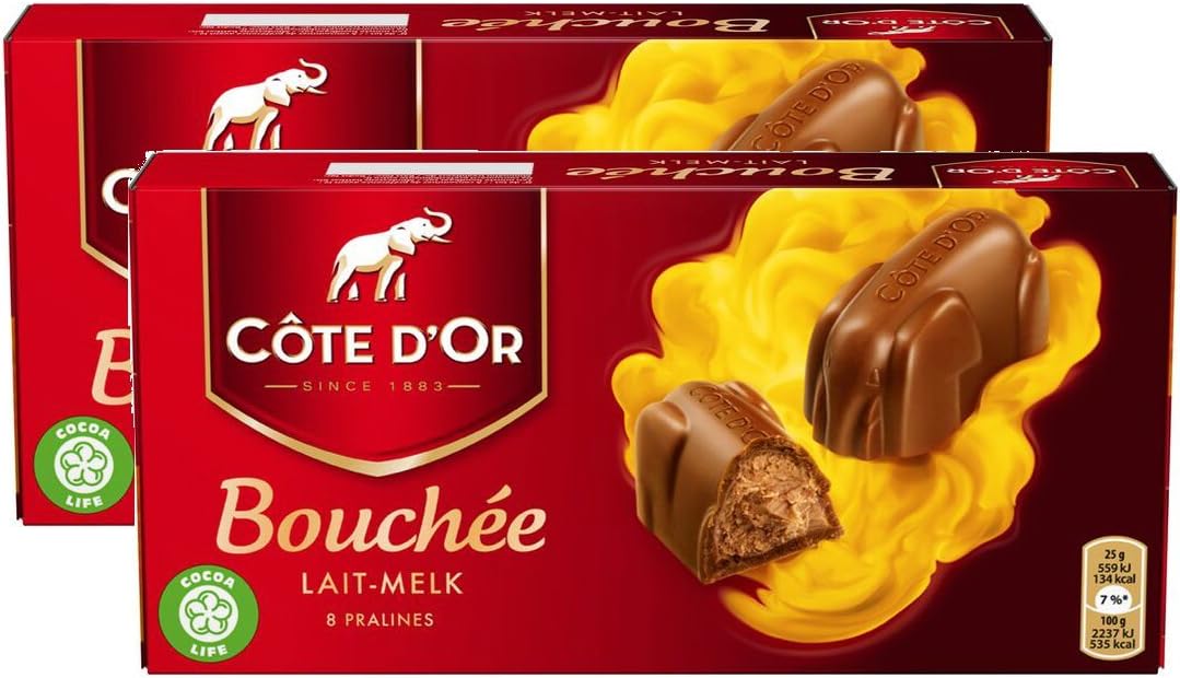 Cote d’Or Bouchee Premium Belgian Milk Chocolate, 200g/7oz (Pack of 2)